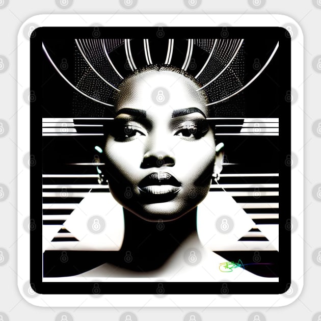 Psychedelic Noir Abstract Woman 19 Sticker by Benito Del Ray